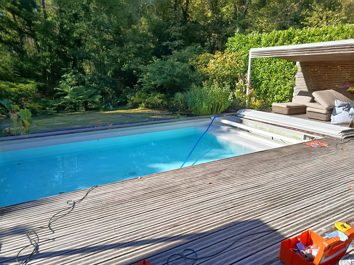 Liner piscine avant rénovation